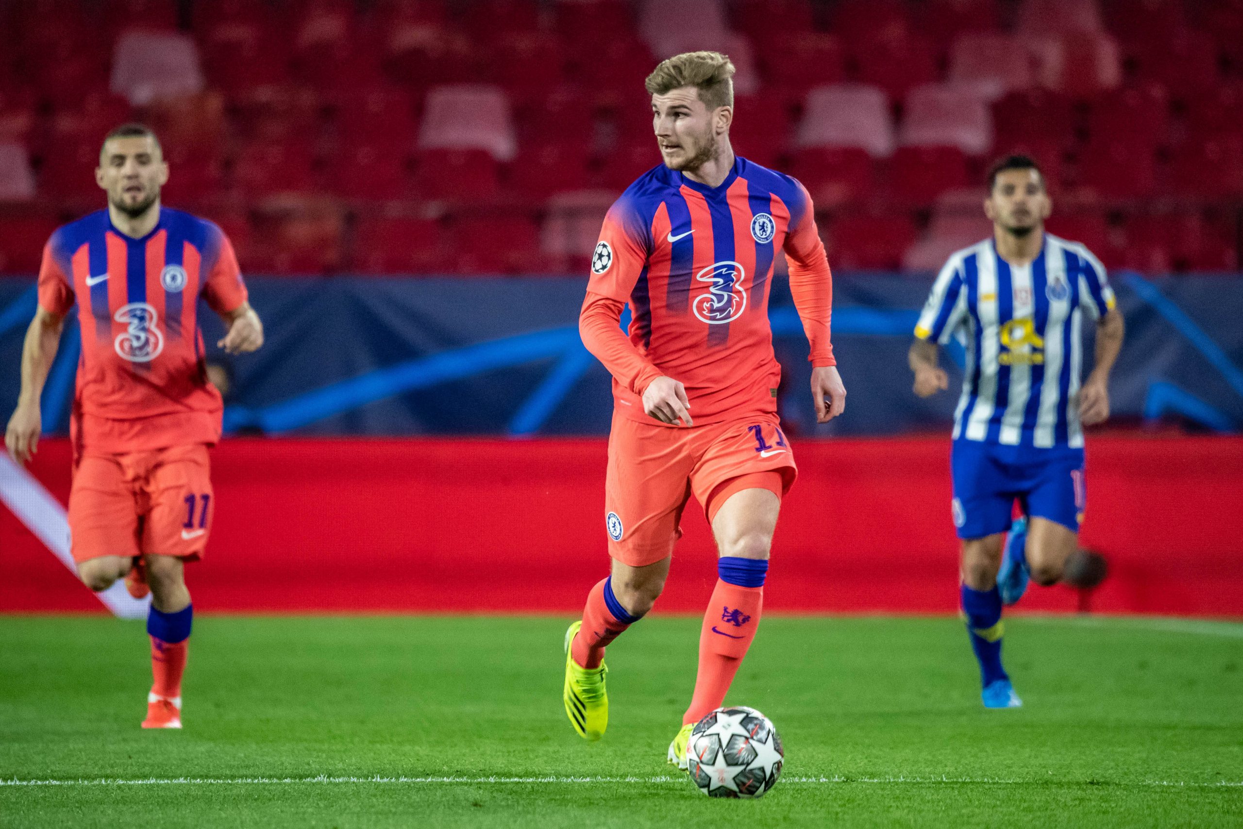 Timo Werner of Chelsea FC during the UEFA Champions League Quarter Final First Leg game between FC Porto and Chelsea FC. (imago Images)