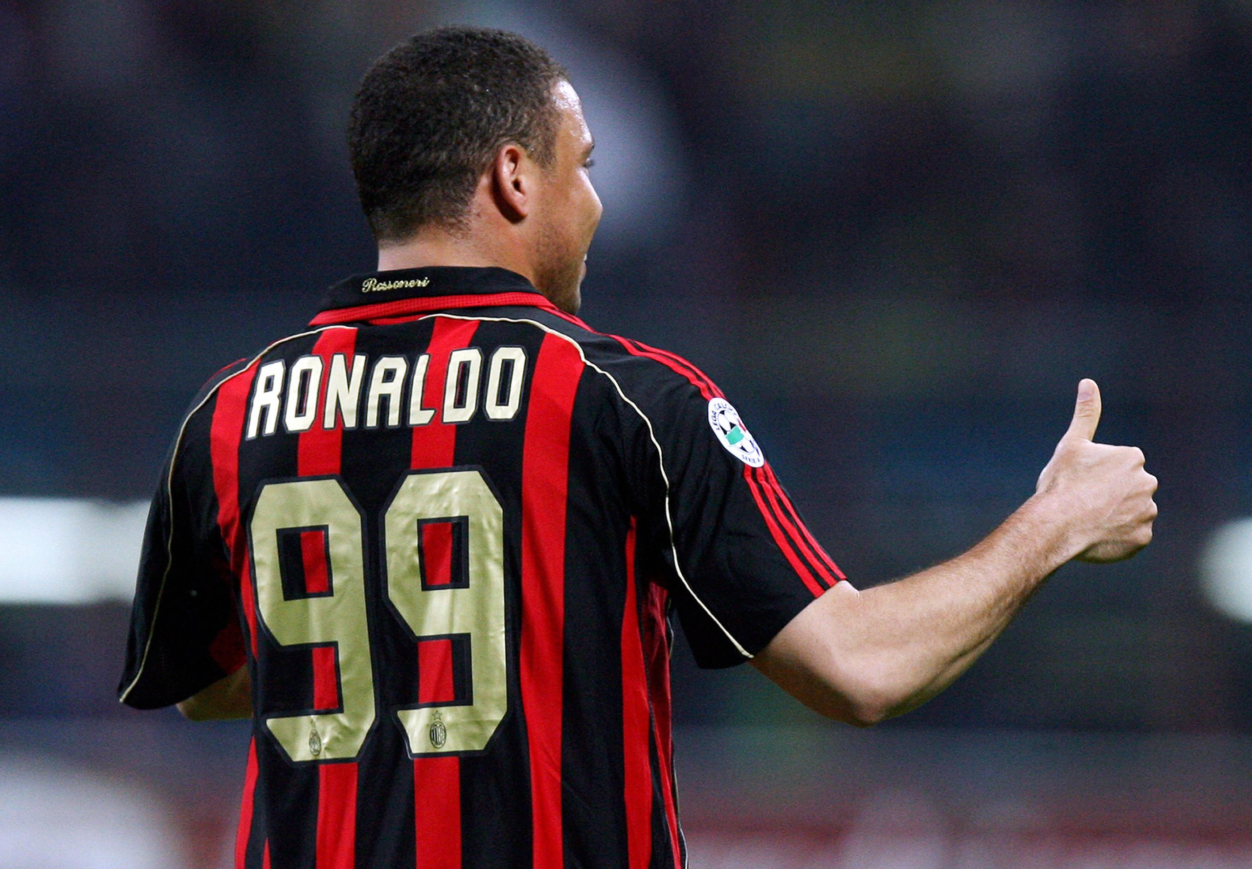 Ronaldo Nazario during his time at Serie A club, AC Milan.