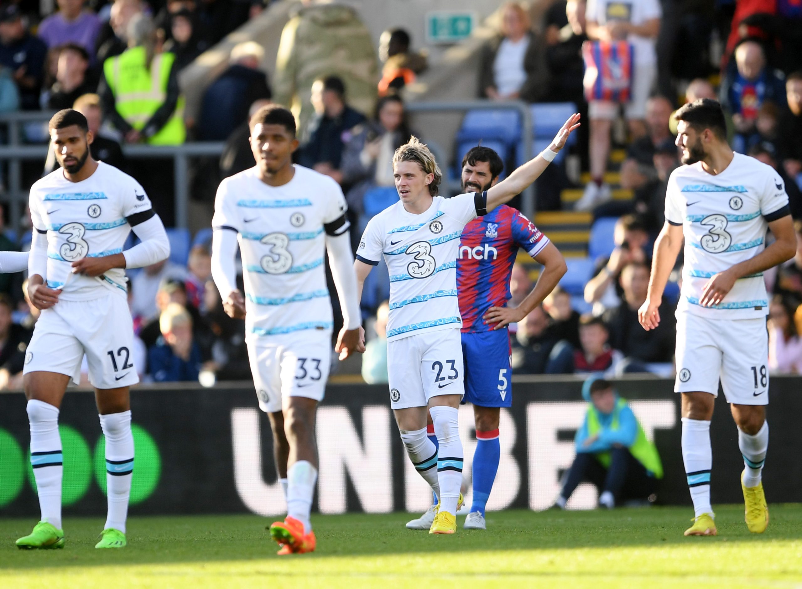 Mixed feelings as Conor Gallagher scores for Chelsea against former club, Crystal Palace, in a Premier League game at Selhurst Park.