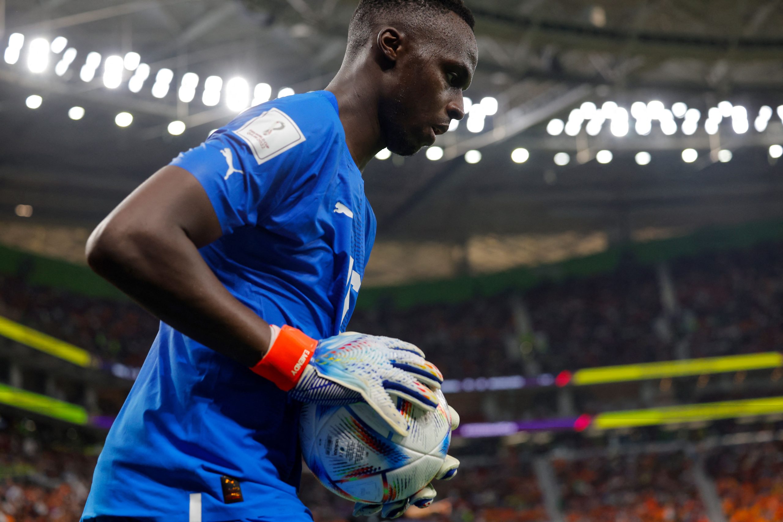 Edouard Mendy in action for Senegal at the 2022 FIFA World Cup. (Photo by ODD ANDERSEN/AFP via Getty Images)