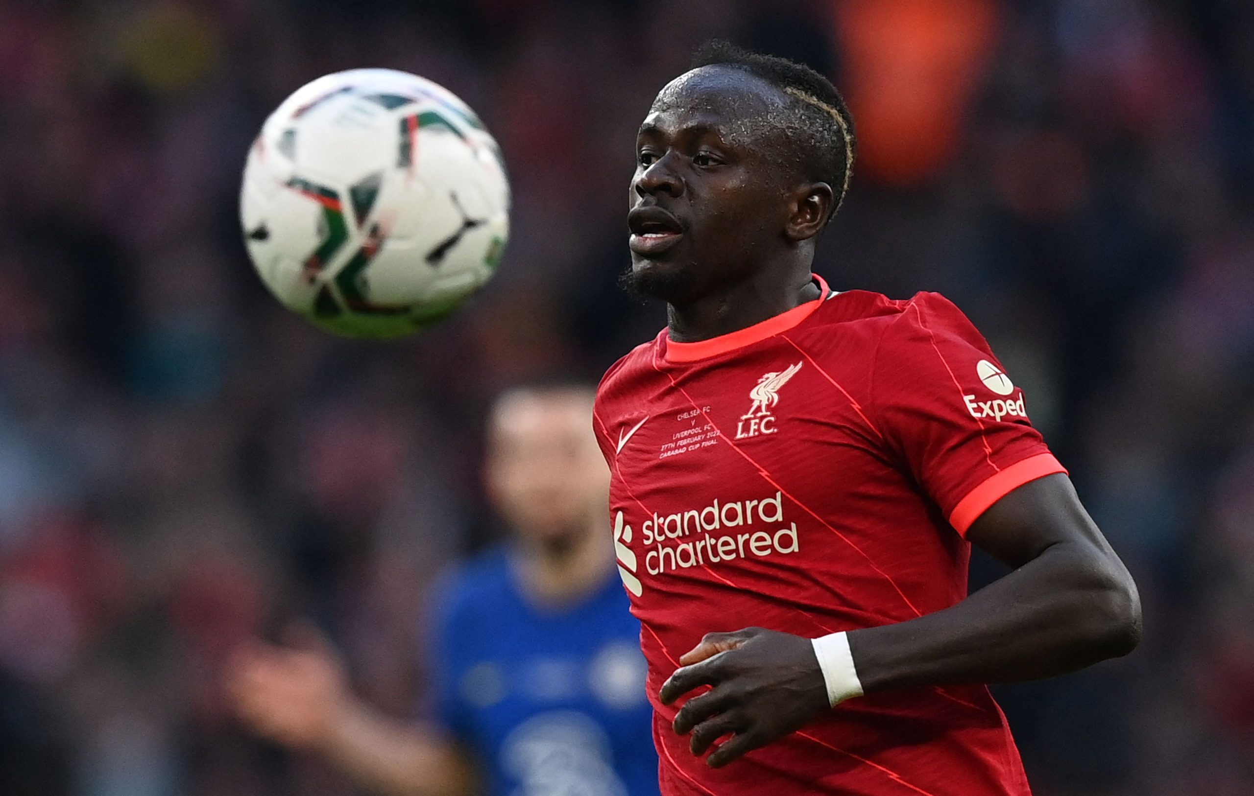 Sadio Mane during his time at Liverpool, in the League Cup final against Chelsea in 2022.