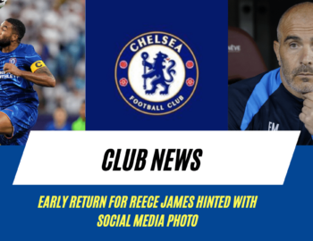 Reece James features in full gear at Cobham, hinting at an early return